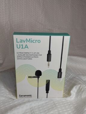 Saramonic LavMicro U1A Lavalier Microphone - White & Teal Box